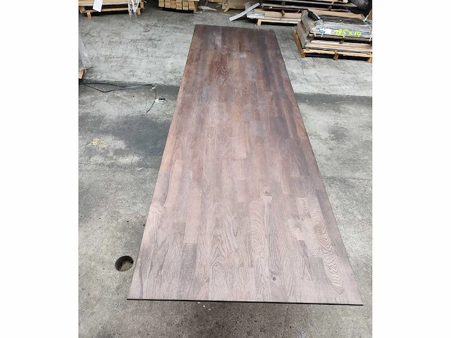 1x massief eiken vergadertafelblad 3m50 - afbeelding 1 van  4