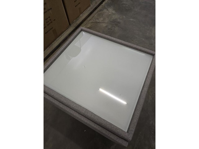 1x nachtkastje in stof met lade en glasblad 50x50x46h - afbeelding 3 van  9