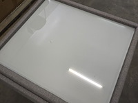 1x nachtkastje in stof met lade en glasblad 50x50x46h - afbeelding 3 van  9