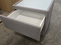 1x nachtkastje in stof met lade en glasblad 50x50x46h - afbeelding 4 van  9