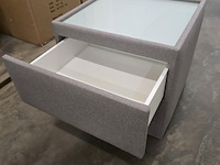 1x nachtkastje in stof met lade en glasblad 50x50x46h - afbeelding 5 van  9