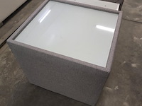 1x nachtkastje in stof met lade en glasblad 50x50x46h - afbeelding 7 van  9