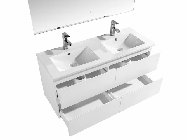1x roma 120-03 - 120cm badkamermeubelset mdf - kleur: mat wit - afbeelding 3 van  8