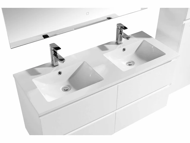 1x roma 120-03 - 120cm badkamermeubelset mdf - kleur: mat wit - afbeelding 4 van  8