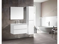 1x roma 80-03 - 80cm badkamermeubelset mdf - kleur: mat wit - afbeelding 1 van  8