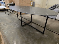 1x tafelblad ovaal keramiek 220x120 nero zwart - afbeelding 3 van  6