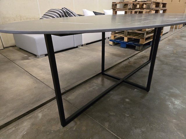 1x tafelblad ovaal keramiek 220x120 nero zwart - afbeelding 5 van  6