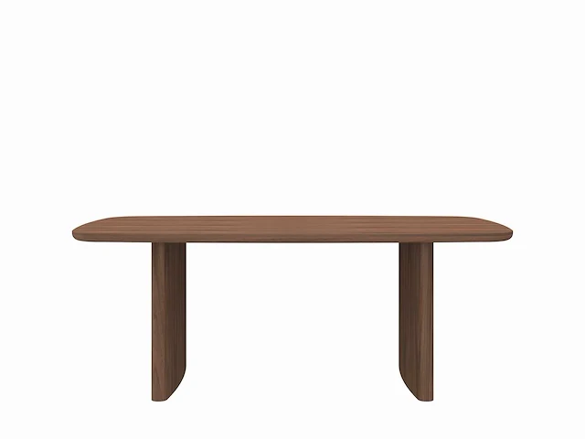 1x walnoot fineer tafel met bench 200cm - afbeelding 3 van  6