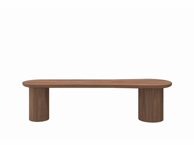 1x walnoot fineer tafel met bench 200cm - afbeelding 5 van  6