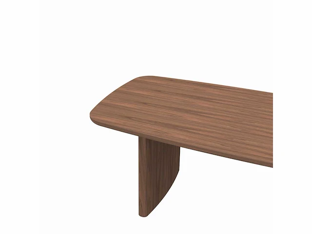 1x walnoot fineer tafel met bench 200cm - afbeelding 4 van  6