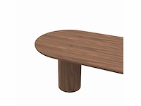 1x walnoot fineer tafel met bench 220cm - afbeelding 2 van  4