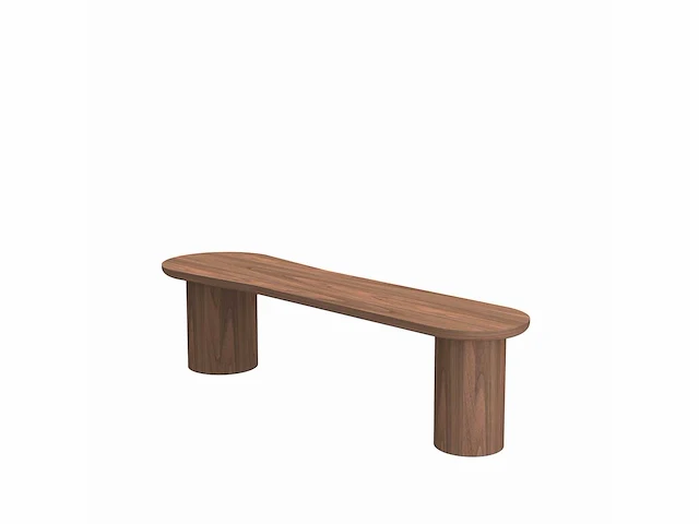 1x walnoot fineer tafel met bench 220cm - afbeelding 4 van  4