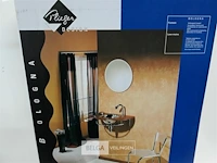 1x wasbak inox houten blad chrome sifon