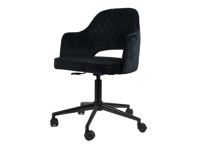 1x zwart velvet design bureaustoel - afbeelding 1 van  4