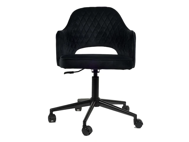 1x zwart velvet design bureaustoel - afbeelding 2 van  4