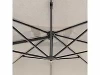 1x zweefparasol 3m - alu grijs frame - lichtgroen + voet - afbeelding 2 van  22