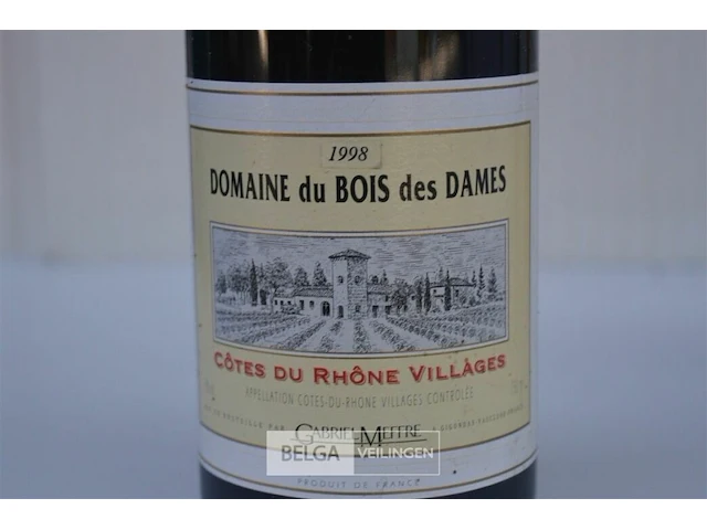 1x500ml domaine du bois des dames, gabriel meffre, 1998, côtes dus rhône villages - afbeelding 2 van  5