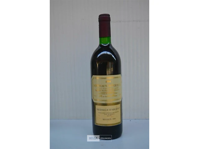1x750ml bordeaux superieur, vignobles rocher cap de rive, 1994, medaille d'argent, concours national de grands vin de france macon - afbeelding 2 van  6