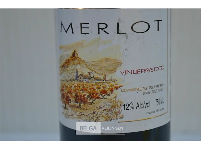 1x750ml merlot vin de pays doc, 2002, franse wijn, 12% - afbeelding 3 van  3