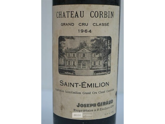 1x75cl château corbin, saint emilion grand cru classe 1964 - afbeelding 3 van  5