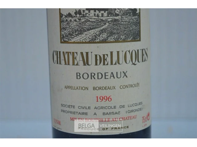 1x75cl château de lucques, bordeau, 11,5%, 1996, frankrijk - afbeelding 4 van  6