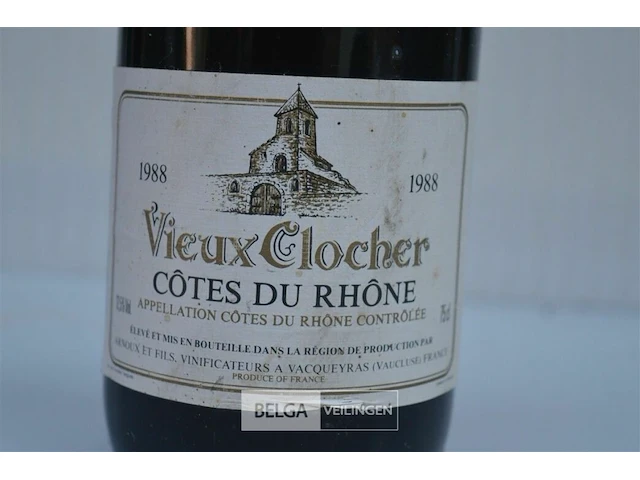1x75cl vieux clocher côtes du rhône, 1988, 12,5%, - afbeelding 2 van  3