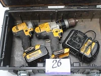 2 accu handgereedschappen dewalt wo dd985 vv 1 batterij en oplader, werking niet gekend