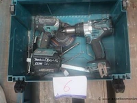 2 accu handgereedschappen makita dhp481 en dtd153, 1 batterij, werking niet gekend