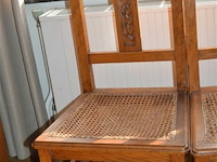 2 antiek houten stoelen met rieten zitvlak - beschadigd - afbeelding 2 van  4