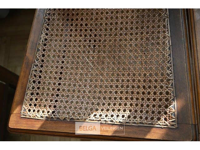 2 antiek houten stoelen met rieten zitvlak - beschadigd - afbeelding 4 van  4