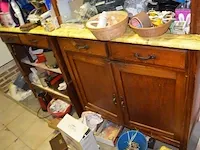 2 antiek kasten 5 deuren 2 laden, strijkijzer calor, kookplaat shg, trapladder 4 treden, enz - afbeelding 4 van  17