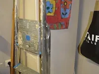 2 antiek kasten 5 deuren 2 laden, strijkijzer calor, kookplaat shg, trapladder 4 treden, enz - afbeelding 17 van  17
