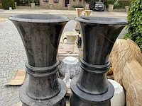 2 antieke vazen zwart marmer - afbeelding 4 van  9