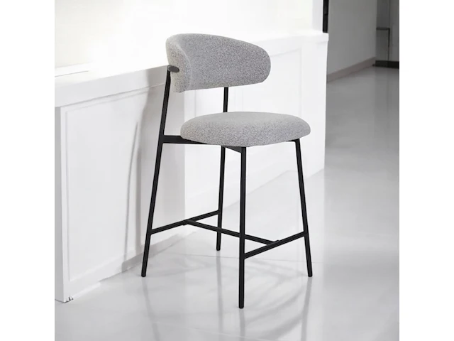 2 barstoelen grey bouclé - afbeelding 1 van  1