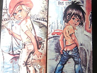 2 beschilderde houten panelen - afbeelding 2 van  2