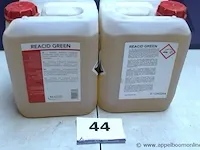 2 bidons à 5l professionele ontkalkers realco, reacid green - afbeelding 1 van  1