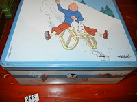 2 blikken dozen tintin 1 geteknd herge - afbeelding 1 van  2