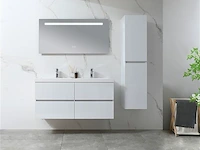 2-delig duo-badkamermeubel (120cm) - hoogglans wit - afbeelding 2 van  9