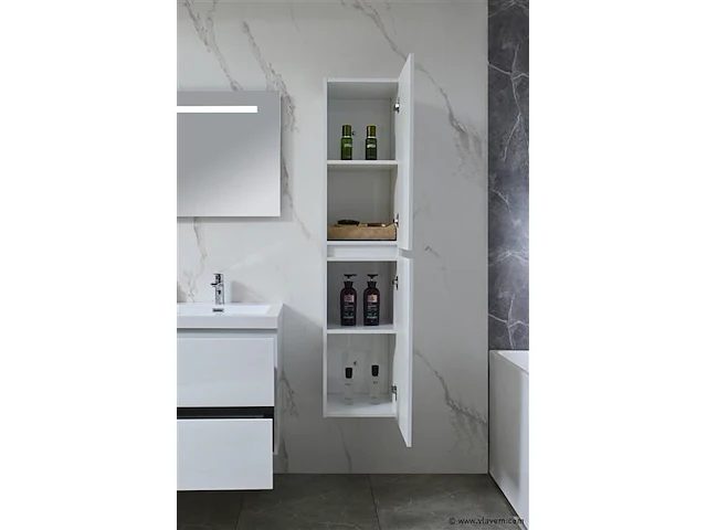 2-delig duo-badkamermeubel (120cm) - hoogglans wit - afbeelding 6 van  9