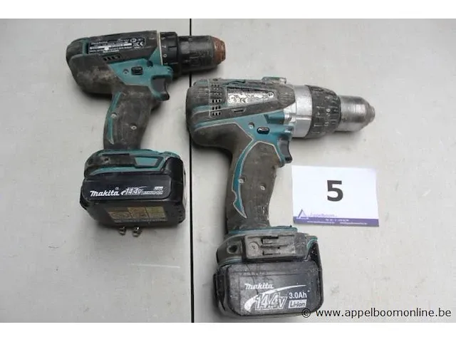 2 div accu schroefboormachines makita, bdf458 en ddf482, zonder laders - afbeelding 1 van  3