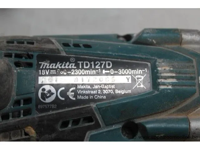 2 div accu schroefboormachines makita, td127d en dtw281, zonder laders - afbeelding 3 van  3