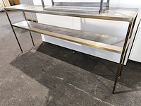 2 div. rvs opbergstellingen, afm. 200x35x94cm en 80x20x90cm, gesch. voor montage op werktafels - afbeelding 3 van  3