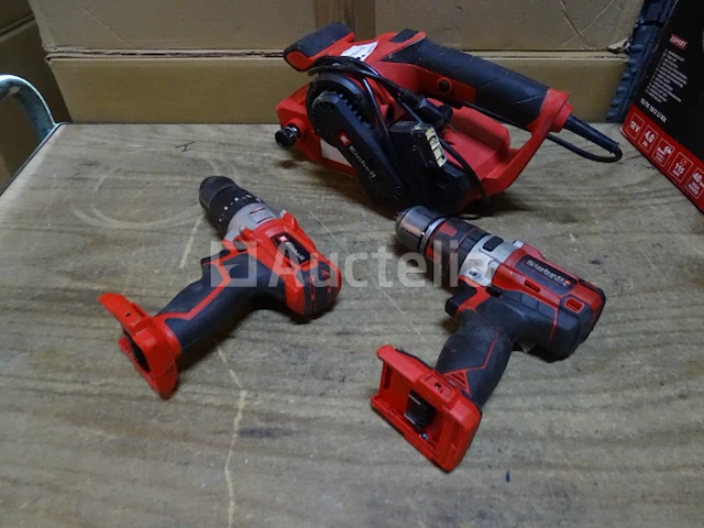 2 einhell accuschroevendraaiers, einhell elektrische bandschuurmachine(038) - afbeelding 1 van  5