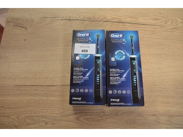 2 elektrische tandenborstels braun oral b genius midnight black (b435) - afbeelding 1 van  4