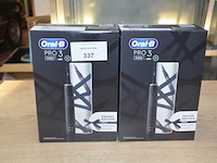 2 elektrische tandenborstels braun oral b pro 3 3500 design edition black (b435)