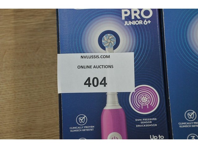 2 elektrische tandenborstels braun oral b pro junior 6+ purple and green (b435) - afbeelding 2 van  6