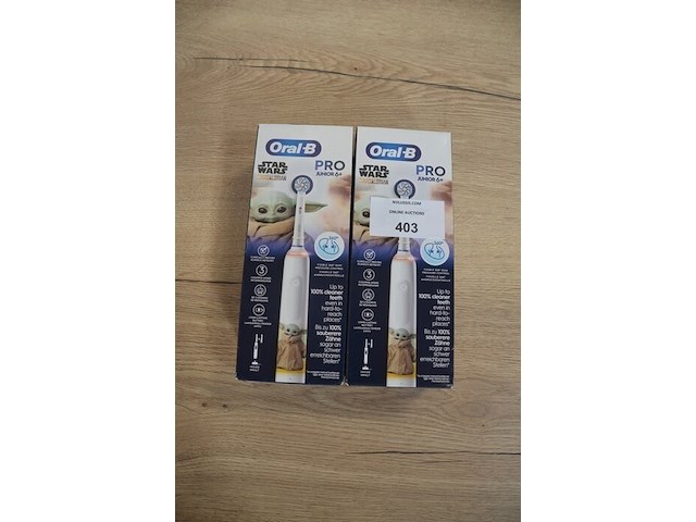 2 elektrische tandenborstels braun oral b pro junior 6+ star wars mandalorian (b435) - afbeelding 1 van  4