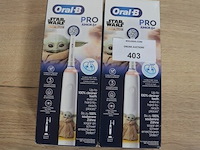 2 elektrische tandenborstels braun oral b pro junior 6+ star wars mandalorian (b435) - afbeelding 1 van  4