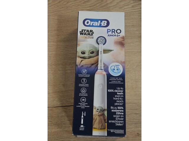 2 elektrische tandenborstels braun oral b pro junior 6+ star wars mandalorian (b435) - afbeelding 3 van  4
