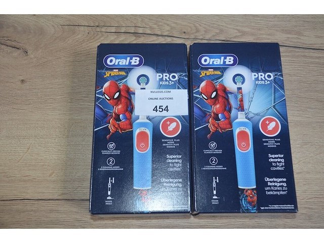 2 elektrische tandenborstels braun oral b pro kids 3+ spider man (b435) - afbeelding 1 van  4